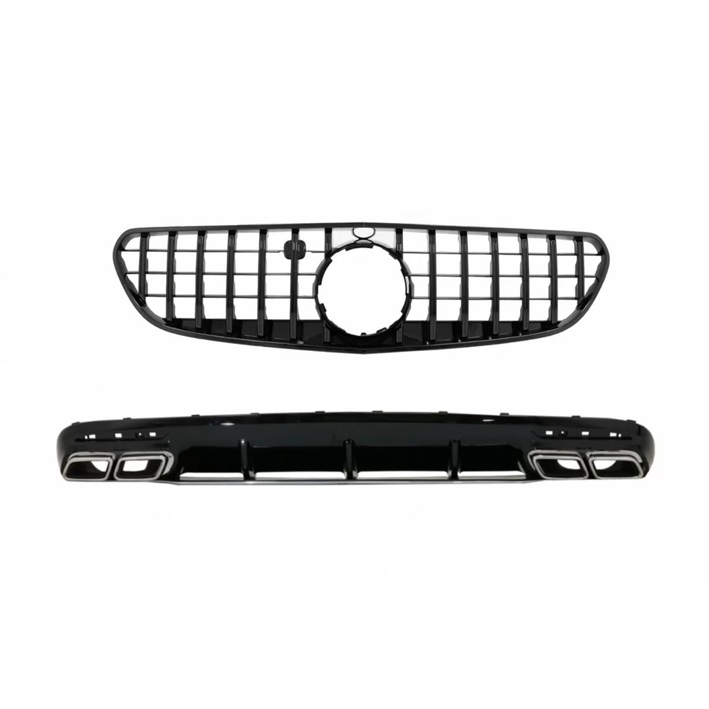 Paraurti posteriore aria diffusore con cromato terminali di scarico e Griglia centrale nero per Mercedes Classe S C217