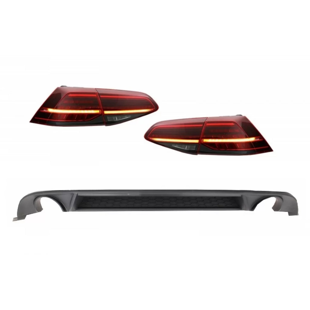 Paraurti posteriore aria diffusore con LED fanali posteriori dinamico sequenziale Indicatori di direzione scuro rosso