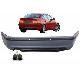 Paraurti posteriore per BMW Serie 3 E46 4D berlina (1998-2004) M-Technik design con Silenziatore di scarico terminale