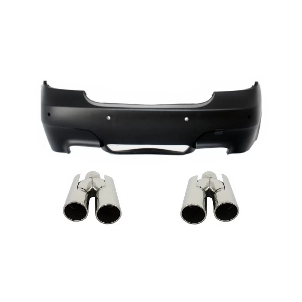 Paraurti posteriore per BMW Serie 5 E60 (2003-2007) M5 design PDC con Terminali di scarico