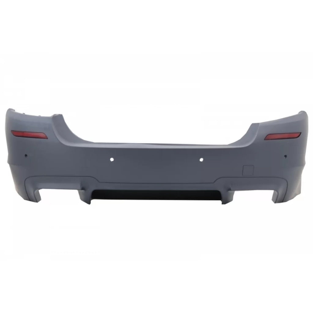 Paraurti posteriore per BMW Serie 5 F10 (2011-2017) con Minigonne e doppio doppio Terminali di scarico Fibra di carbonio