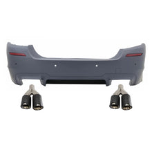 Carica l'immagine nel visualizzatore di Gallery, Paraurti posteriore per BMW Serie 5 F10 (2011-2017) con doppio doppio Terminali di scarico Fibra di carbonio M5 design