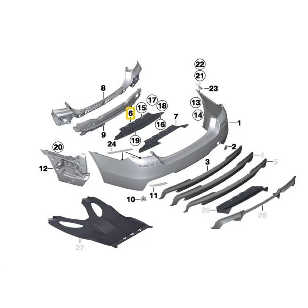 Paraurti posteriore copertura per BMW Serie 5 F10/F11 2009-2017