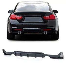 Diffusore paraurti posteriore per BMW 4 F32 Coupe / F33 Cabrio / F36 Gran Coupe 13-21 M-Tech Nero opaco con 2 singolo