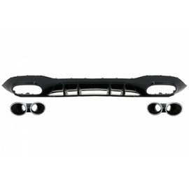 Diffusore paraurti posteriore con cromato scarico e Calotte specchietti per Mercedes Classe A W177 hatchback