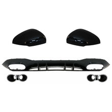 Diffusore paraurti posteriore con cromato scarico e Calotte specchietti per Mercedes Classe A W177 hatchback