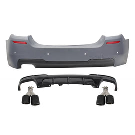 Paraurti posteriore con diffusore e doppio doppio Terminali di scarico carbonio per BMW Serie 5 F10 (2011-2017)