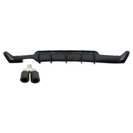 Diffusore paraurti posteriore con Silenziatore di scarico terminale opaco Fibra di carbonio per BMW Serie 4 F32 F33 F36