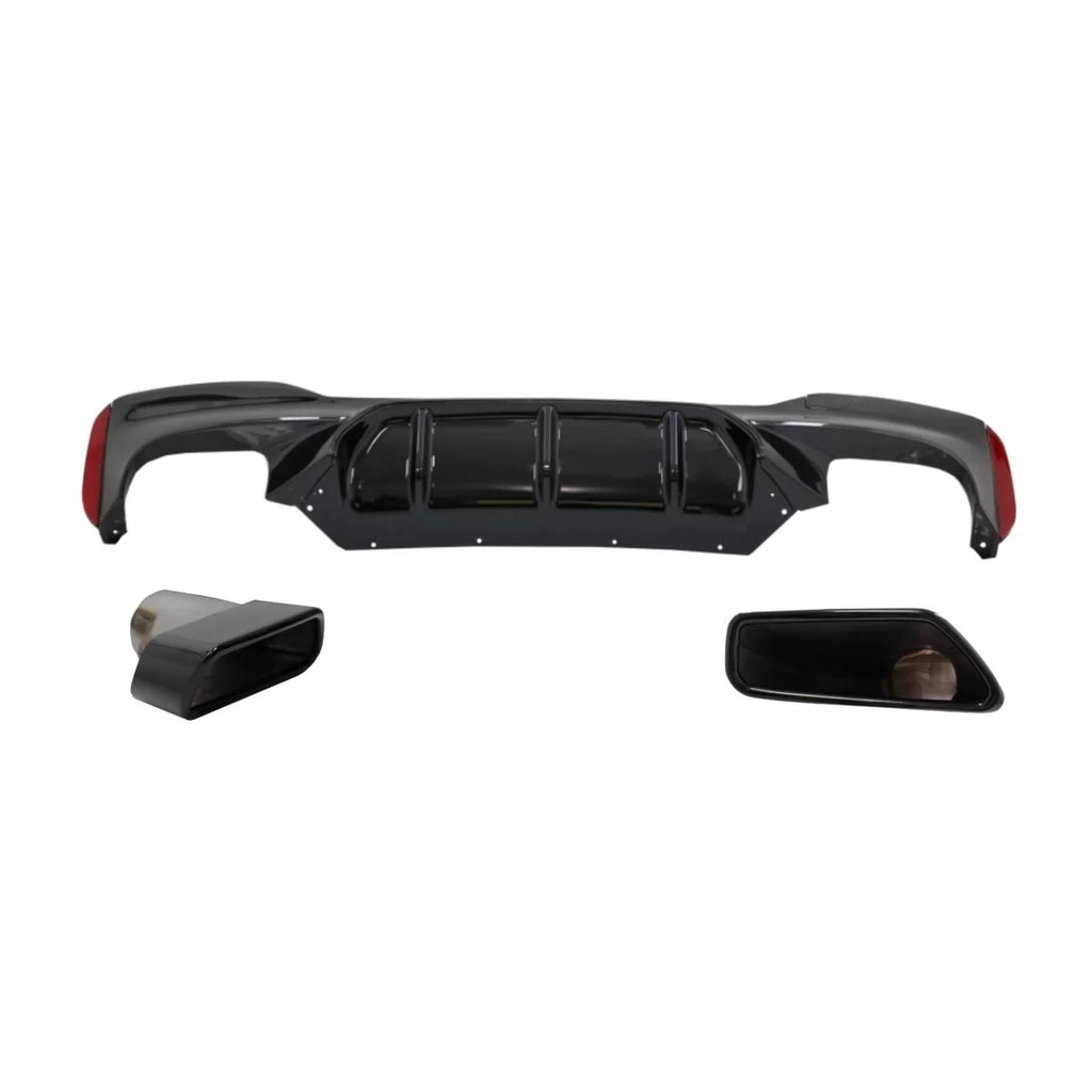 Diffusore paraurti posteriore con Terminali di scarico nero per BMW Serie 5 G30 G31 berlina Touring (2017 e successivi)