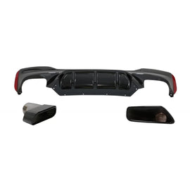 Diffusore paraurti posteriore con Terminali di scarico nero per BMW Serie 5 G30 G31 berlina Touring (2017 e successivi)