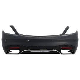 Paraurti posteriore con diffusore e Terminali di scarico nero Emerald per Mercedes Classe S W222 restyling berlina