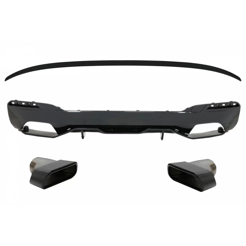 Diffusore paraurti posteriore con Terminali di scarico nero e Spoiler baule per BMW Serie 5 G30 berlina (2017-2019) M