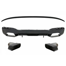 Diffusore paraurti posteriore con Terminali di scarico nero e Spoiler baule per BMW Serie 5 G30 berlina (2017-2019) M