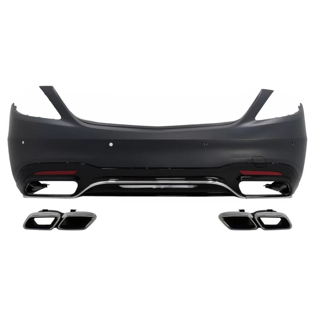 Paraurti posteriore con diffusore e Terminali di scarico cromato per Mercedes Classe S W222 restyling berlina