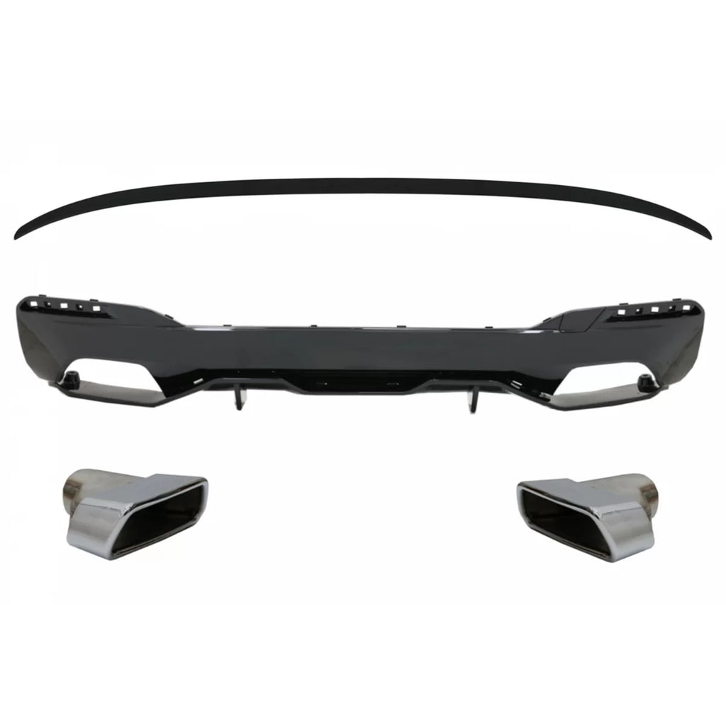 Diffusore paraurti posteriore con Terminali di scarico cromato e Spoiler baule per BMW Serie 5 G30 berlina (2017-2019) M