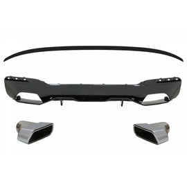 Diffusore paraurti posteriore con Terminali di scarico cromato e Spoiler baule per BMW Serie 5 G30 berlina (2017-2019) M