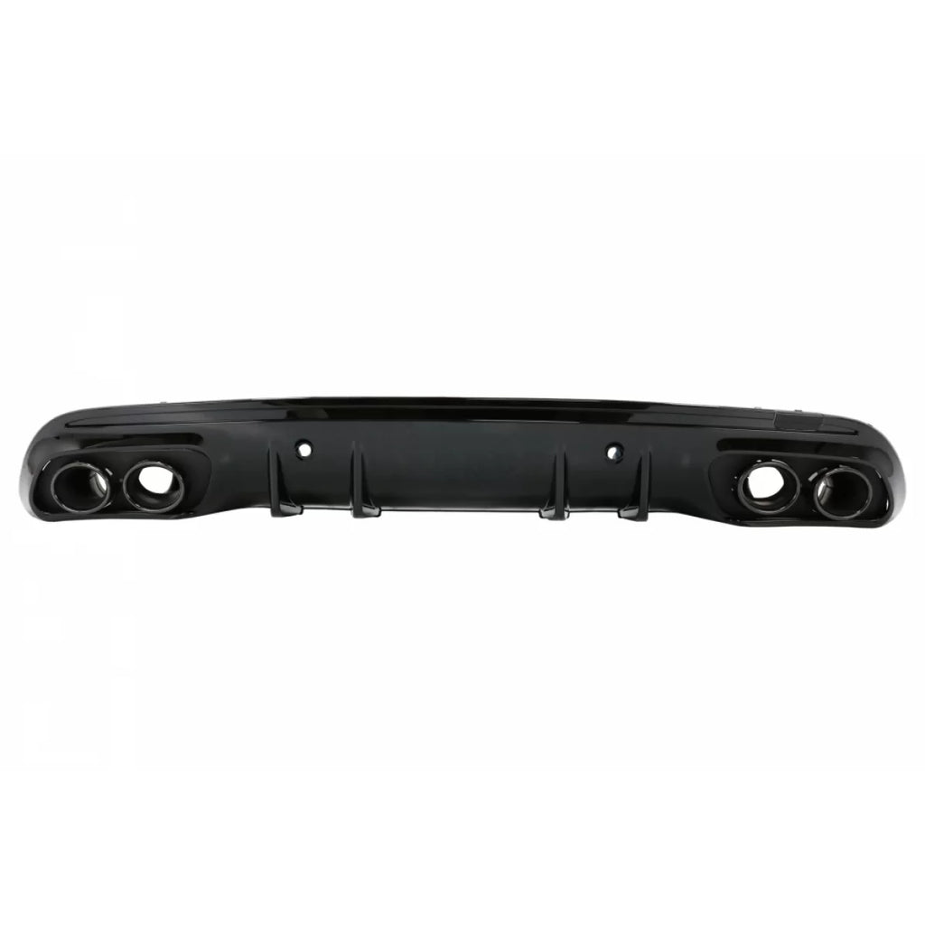 Diffusore paraurti posteriore con Terminali di scarico per Mercedes Classe C W205 (2014-2020) e Spoiler baule Nero
