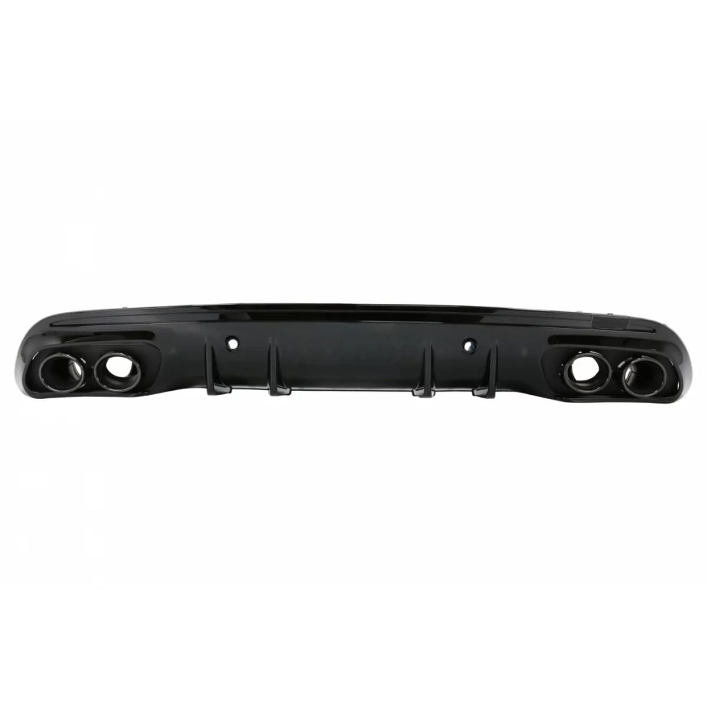 Diffusore paraurti posteriore con Terminali di scarico per Mercedes Classe C W205 (2014-2020) e Spoiler baule Nero