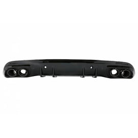Diffusore paraurti posteriore con Terminali di scarico per Mercedes Classe C W205 (2014-2020) e Spoiler baule Nero