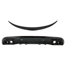 Diffusore paraurti posteriore con Terminali di scarico per Mercedes Classe C W205 (2014-2020) e Spoiler baule Nero