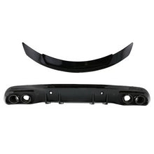 Diffusore paraurti posteriore con Terminali di scarico per Mercedes Classe C W205 (2014-2020) e Spoiler baule Nero