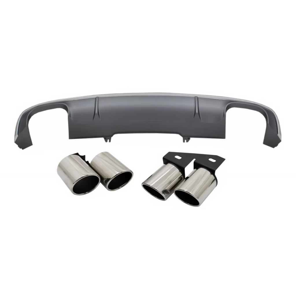 Diffusore paraurti posteriore con Terminali di scarico posteriore tubi per Audi A4 B9 8W berlina Avant S-line