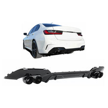 Diffusore paraurti posteriore con Terminali di scarico per BMW Serie 3 G20 G28 berlina G21 Touring (2018-06.2022) nero