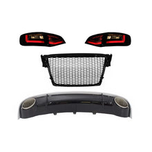 Diffusore paraurti posteriore &amp; Terminali di scarico con Griglia centrale e LED fanali posteriori per AUDI A4 B8 Avant