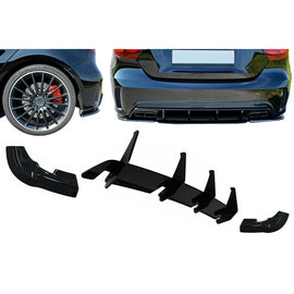Diffusore paraurti posteriore estensioni splitter per Mercedes Classe A W176 A45 hatchback (2015-2018)