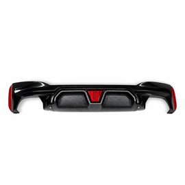 Diffusore paraurti posteriore con LED per BMW Serie 5 G30 G31 berlina Touring (2017-2024) M5 design carbonio inserto