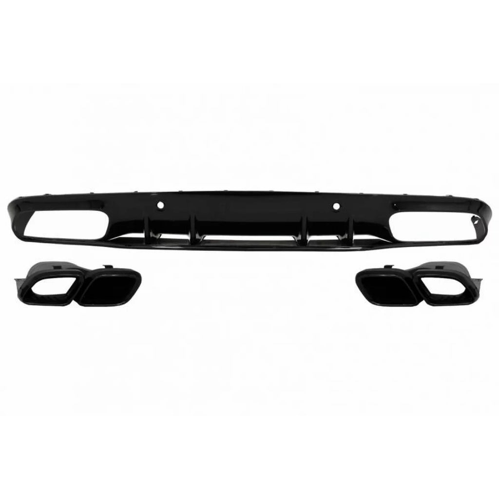 Diffusore paraurti posteriore per Mercedes-Benz Classe C C205 Coupe 14-21 A design 63 stile con nero Terminali