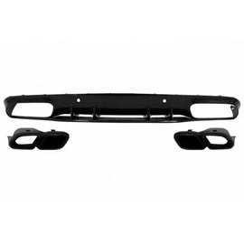 Diffusore paraurti posteriore per Mercedes-Benz Classe C C205 Coupe 14-21 A design 63 stile con nero Terminali