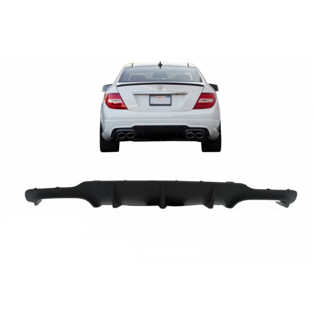 Diffusore paraurti posteriore per Mercedes-Benz Classe C W204 11-14 restyling A design C63 stile con 2 doppio Exhausts