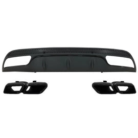 Diffusore paraurti posteriore per Mercedes Classe C W205 S205 (2014-2020) con Terminali di scarico C63 design solo