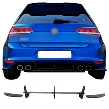 Carica l'immagine nel visualizzatore di Gallery, Diffusore paraurti posteriore per VW Golf VII (7) 12-17 R versione tappetino nero 3 Bars &amp; 2 laterale splitter