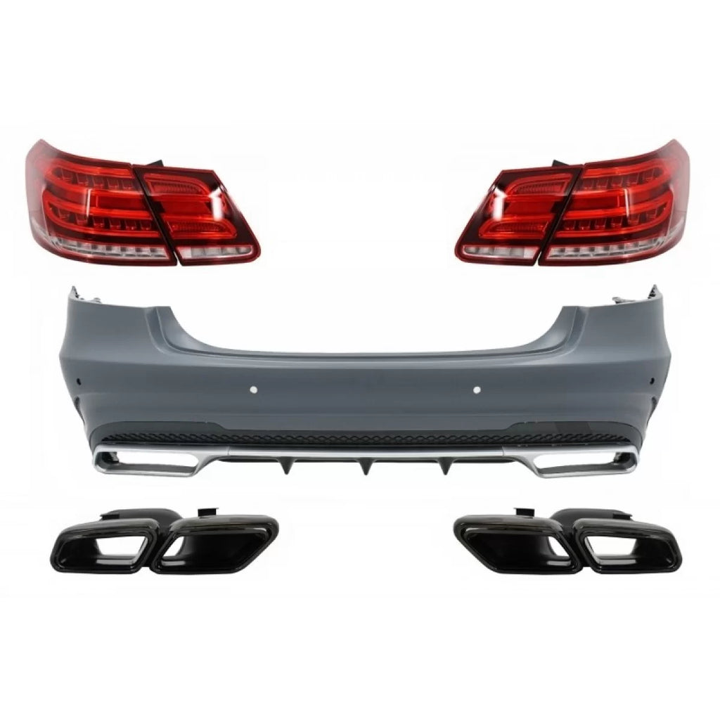 Paraurti posteriore con Terminali di scarico nero Edition e LED luce Bar fanali posteriori per Mercedes W212 Classe