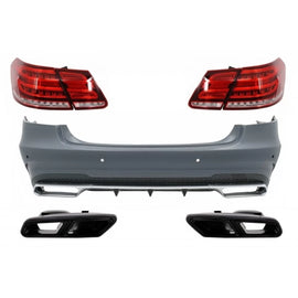 Paraurti posteriore con Terminali di scarico nero e LED luce Bar fanali posteriori per Mercedes W212 Classe E restyling