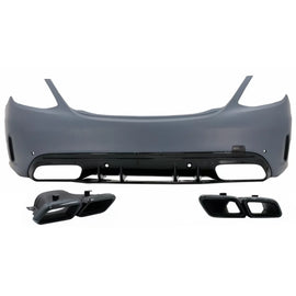 Paraurti posteriore con Terminali di scarico nero per Mercedes Classe C W205 berlina (2014-2020) C63 design
