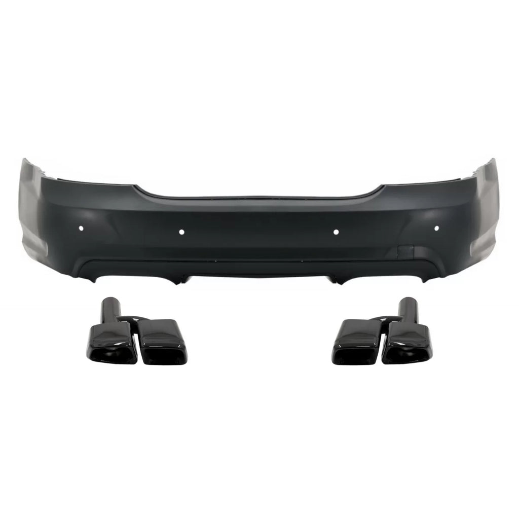 Paraurti posteriore con Terminali di scarico nero per Mercedes Classe S W221 (2005-2013) con PDC S65 design