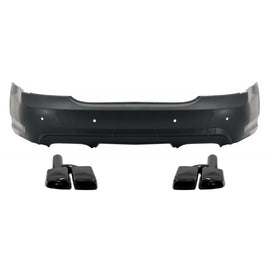 Paraurti posteriore con Terminali di scarico nero per Mercedes Classe S W221 (2005-2013) con PDC S65 design