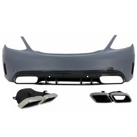 Paraurti posteriore con Terminali di scarico cromato per Mercedes Classe C W205 berlina (2014-2020) C63 design
