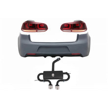 Paraurti posteriore con Sistema di scarico e fanali posteriori Full LED per VW Golf VI (2008-2013) R20 design rosso