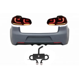 Paraurti posteriore con Sistema di scarico e fanali posteriori Full LED per VW Golf VI (2008-2013) R20 design Indicatori