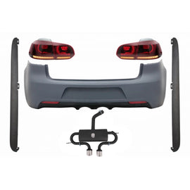Paraurti posteriore con Sistema di scarico per VW Golf 6 VI (2008-2013) R20 design Minigonne e fanali posteriori Full