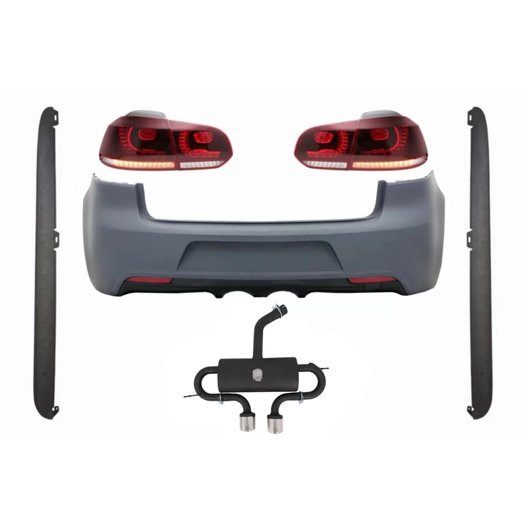 Paraurti posteriore con Sistema di scarico per VW Golf VI (2008-2013) R20 design fanali posteriori Full LED rosso