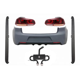 Paraurti posteriore con Sistema di scarico per VW Golf VI (2008-2013) R20 design fanali posteriori Full LED rosso