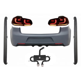 Paraurti posteriore con Sistema di scarico per VW Golf VI (2008-2013) R20 design Minigonne e fanali posteriori Full LED