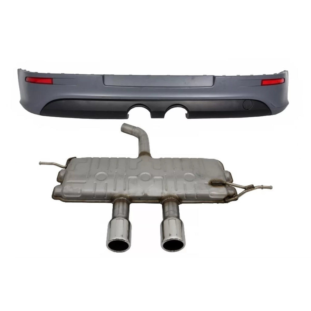 Paraurti posteriore estensione per VW Golf 5 V (2003-2007) R32 stile con completo Sistema di scarico Catback