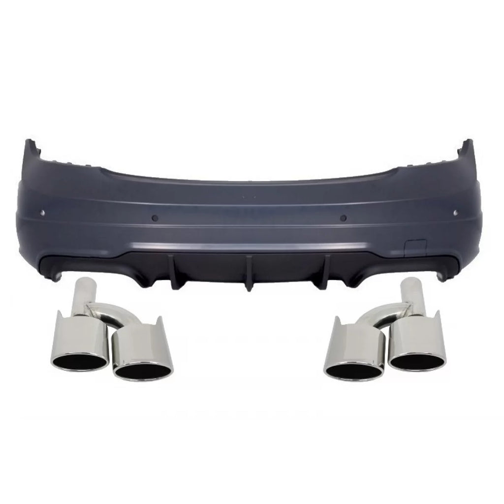 Paraurti posteriore per Mercedes Classe C W204 (2007-2014) restyling C63 design con Terminali di scarico