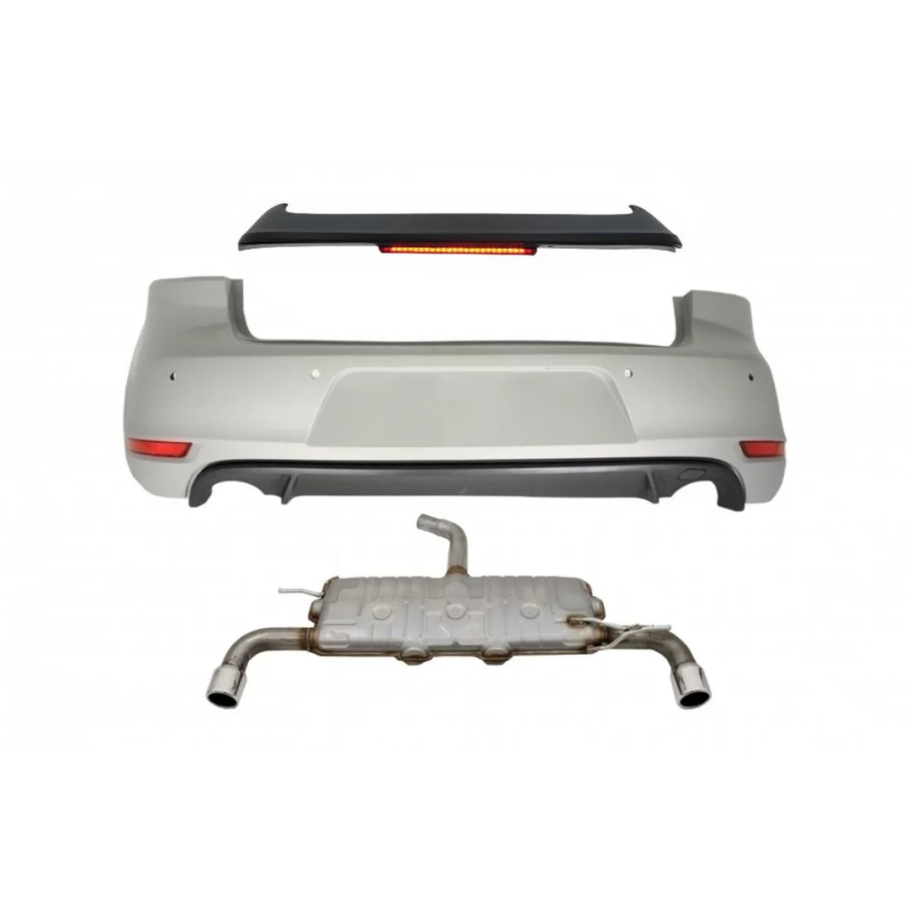 Paraurti posteriore Spoiler tetto con LED freno luce per VW Golf 6 VI (2008-2012) e Sistema di scarico GTI design
